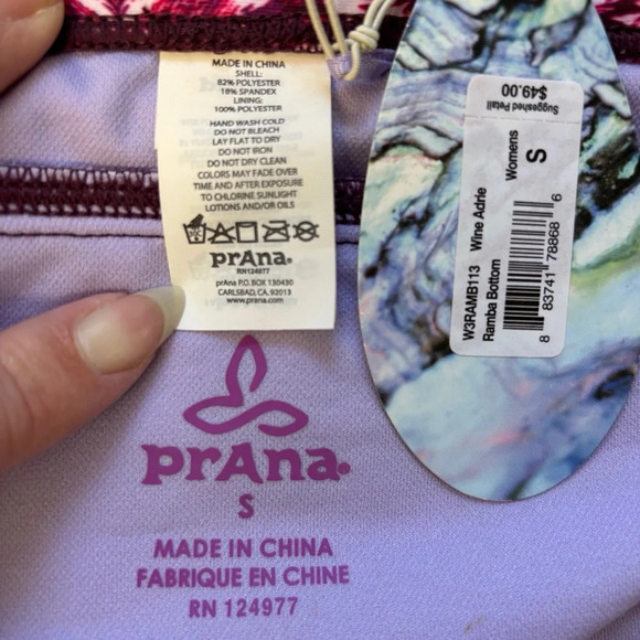 NWT Prana Ramba Swim Bikini Bottom Wine Adrie Red S - Picture 9 of 11